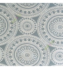 Blue cream color traditional designs circles rangoli scales deya zigzag circle lines main curtain